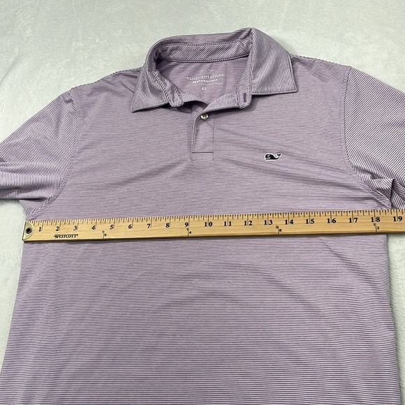 Vineyard Vines Women's XS Purple Stripe Performance Polo Shirt - Picture 3 of 11